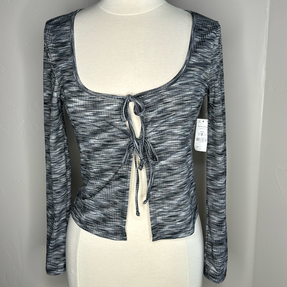 NWT Ardent open front Two tie Long sleeve top Size Medium - Picture 1 of 8